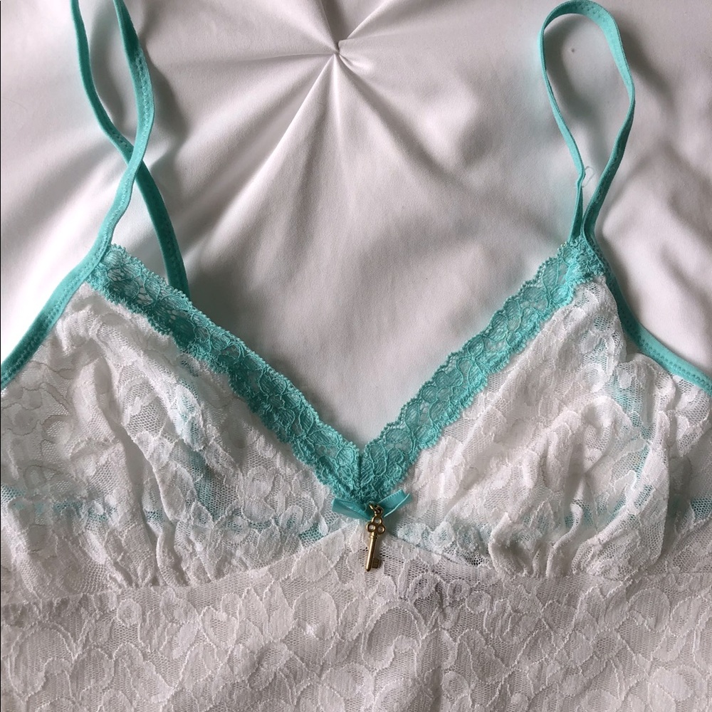 Victoria’s Secret white lace ruffled slip